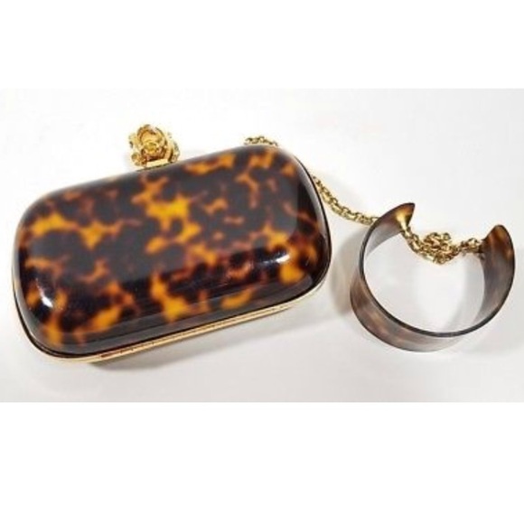 RARE!! Reece Hudson Tortoise Bondage Cuff Clutch - Picture 1 of 6